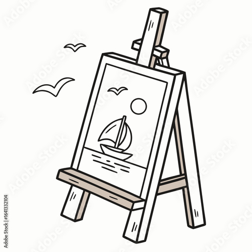 artist easel with canvas