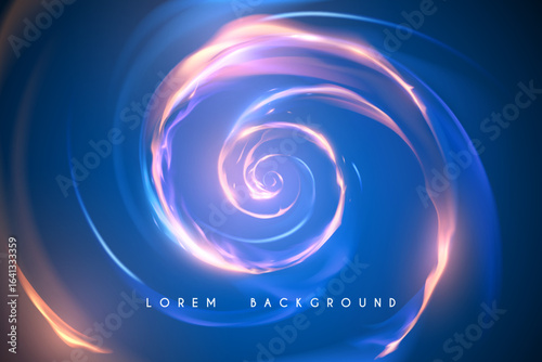 Blue and yellow light swirl effect