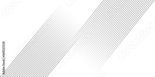 Grey line halftone gradation texture. Fading diagonal stripe gradient background. Illustration for backdrop. Vanishing thin parallel line wallpaper for overlay
