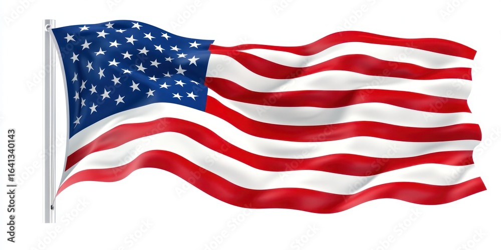 Fototapeta premium American Flag Waving Proudly: A Symbol of Freedom and Patriotism