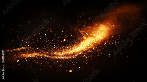 A fiery orange and yellow fireball with sparks against a black background.