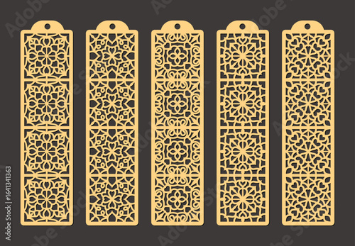 Classic rectangular bookmark design template for handmade papercrafts