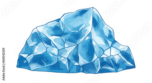 A blue jagged crystalline iceberg illustration