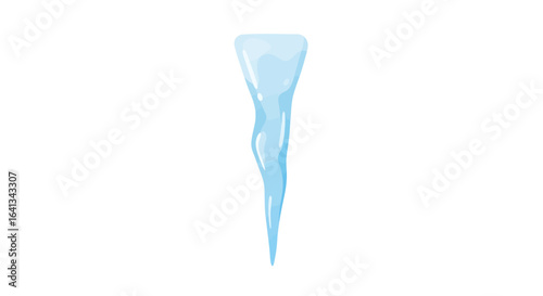 An icicle tapered with a bulbous top