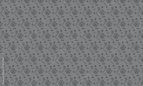 abstract, geometric pattern, monochrome,
grayscale, seamless repeating pattern,
minimal, clean, modern, stylized, mathematical
symbols, mathematical signs, plus sign, minus sign, percentage sign