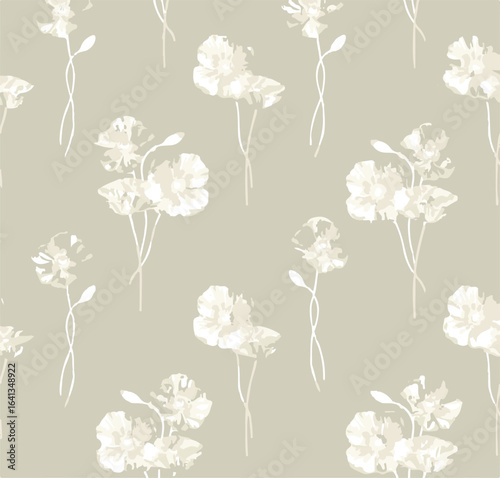 Big flowers pattern, upscale floral pattern. graphical textures floral, trendy colors pattern , flowers background with leaves. vector illustration.