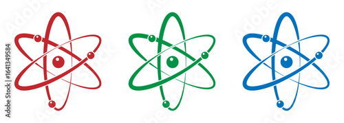 Atom icon in flat design