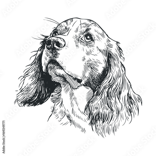 Charming dog illustration with gentle expression and detail