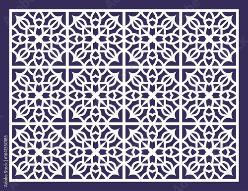 . Decorative wooden fretwork screen panel for CNC projects