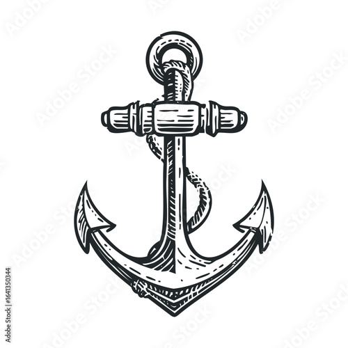 Vintage nautical anchor design for marine themed decoration