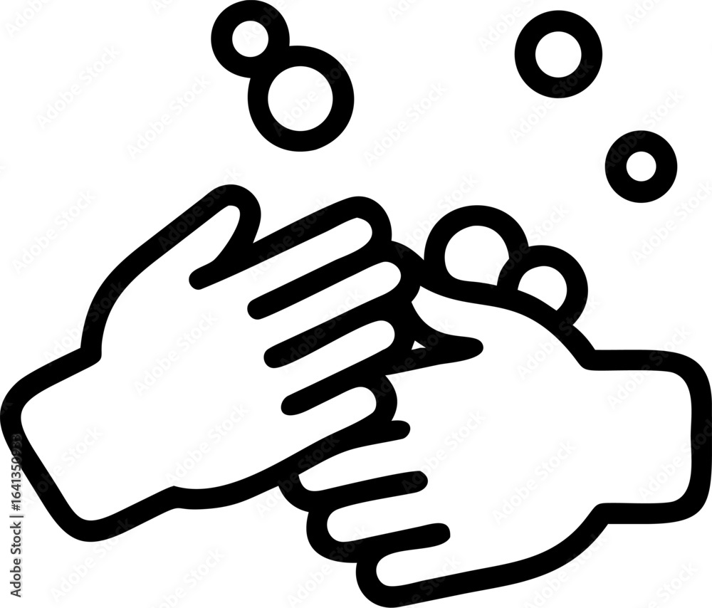 Obraz premium Clean hands with sparkling bubbles illustration