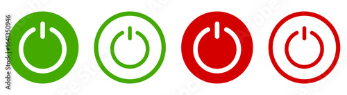 On-off icon. Set of power buttons