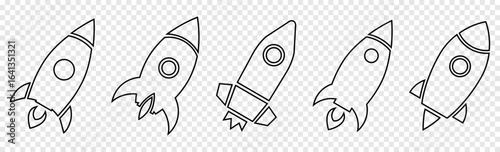Rocket vector icon set