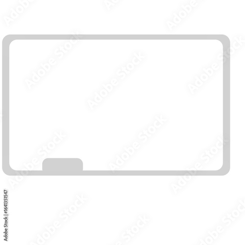 Minimal rectangular whiteboard with grey frame and eraser tray, commonly used for teaching, writing, and presentations in classrooms or offices.