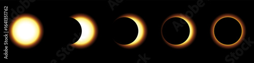 Solar eclipse vector set