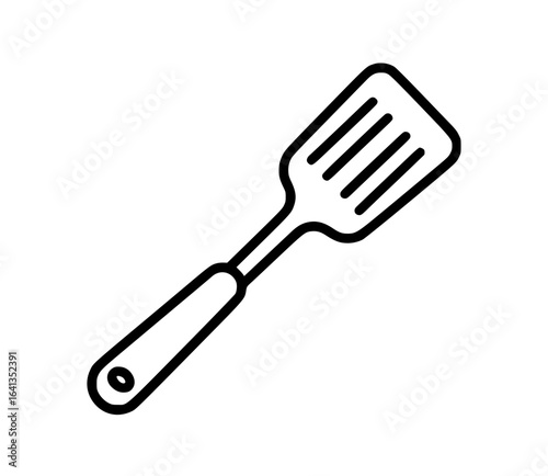 Line art illustration of kitchen spatula