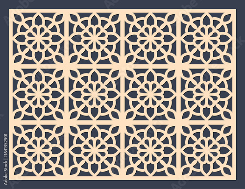 Geometric ornamental pattern for laser cutting, cnc router, and plotter, vector art vector