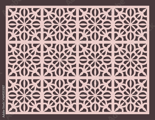 Seamless geometric pattern for laser cutting or cnc routing, decorative panel design vector