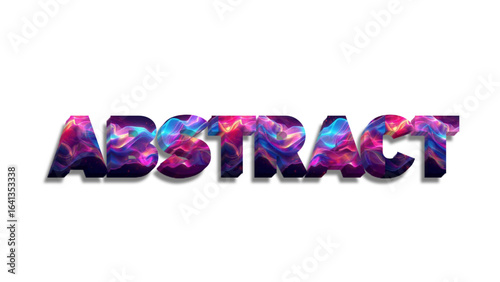 Abstract colorful 3D text design