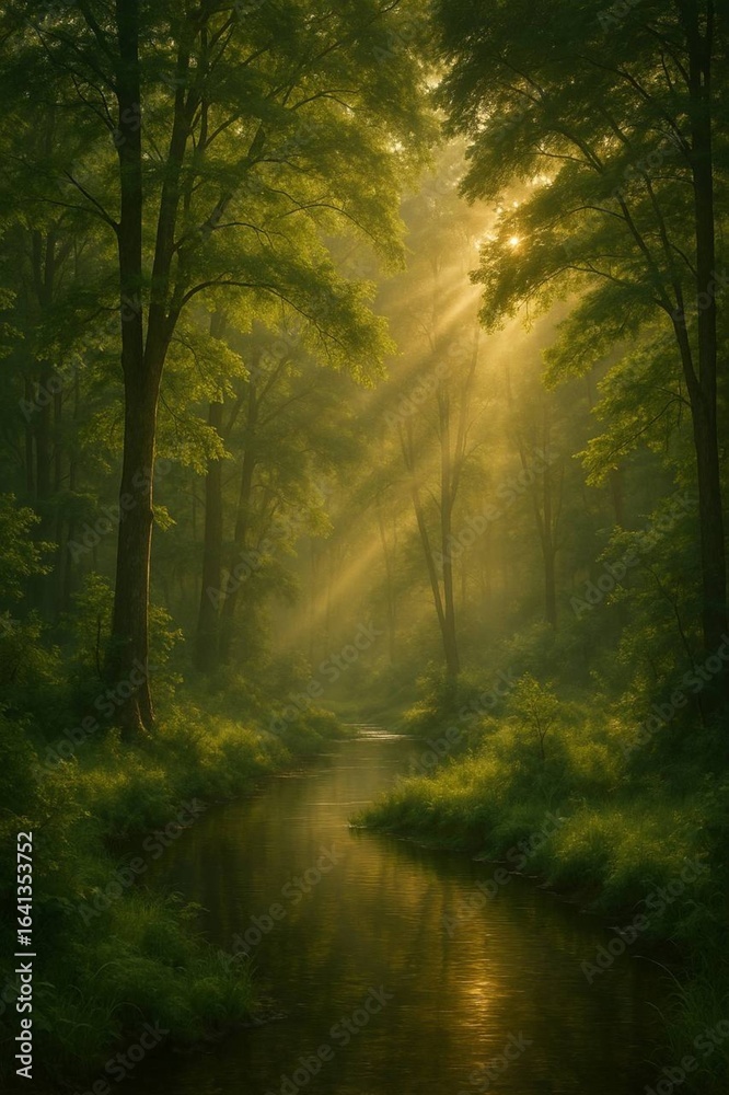 Naklejka premium The Forest's Fiery Dawn