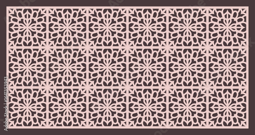Seamless geometric pattern for laser cutting or cnc routing, intricate arabesque design for decorative panel vector