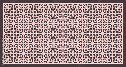 Seamless geometric pattern for laser cutting or cnc routing, intricate arabesque design for decorative panel vector