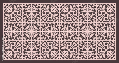 Seamless geometric pattern for laser cutting or cnc routing, intricate arabesque design for decorative panel or screen vector
