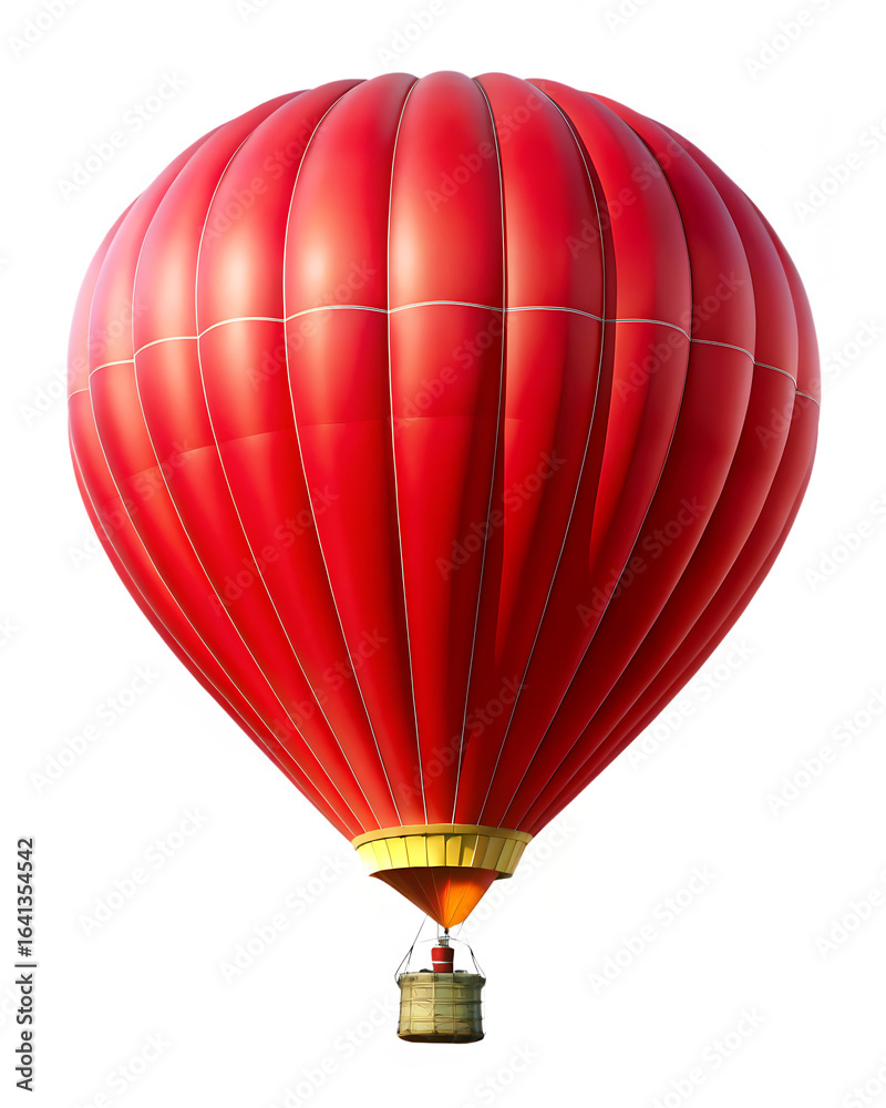 Fototapeta premium red hot air balloon aircraft celeb isolated on white background PNG , AI GENERATED