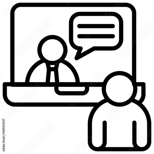 Virtual Meeting line icon