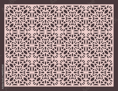Seamless geometric pattern for laser cutting or cnc routing, intricate arabesque lattice design for screen or panel vector