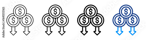 Losses Icon Multiple Outline Collection Set