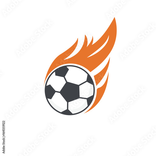 football soccer fire logo template