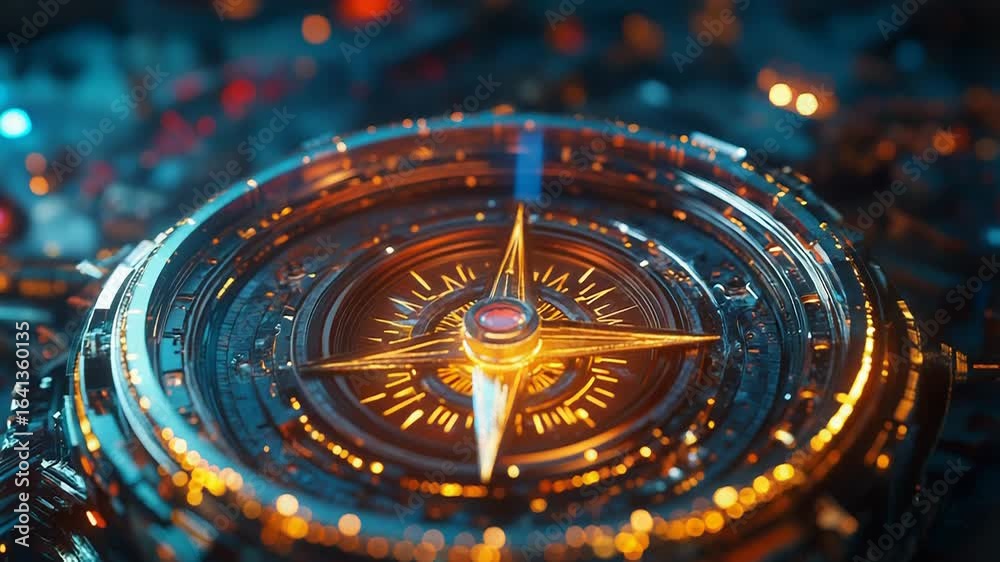 custom made wallpaper toronto digitalFuturistic compass guiding through digital landscape, exploring new horizons