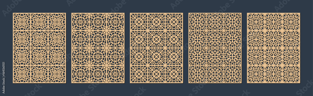 Obraz premium Decorative laser cut panels template with 