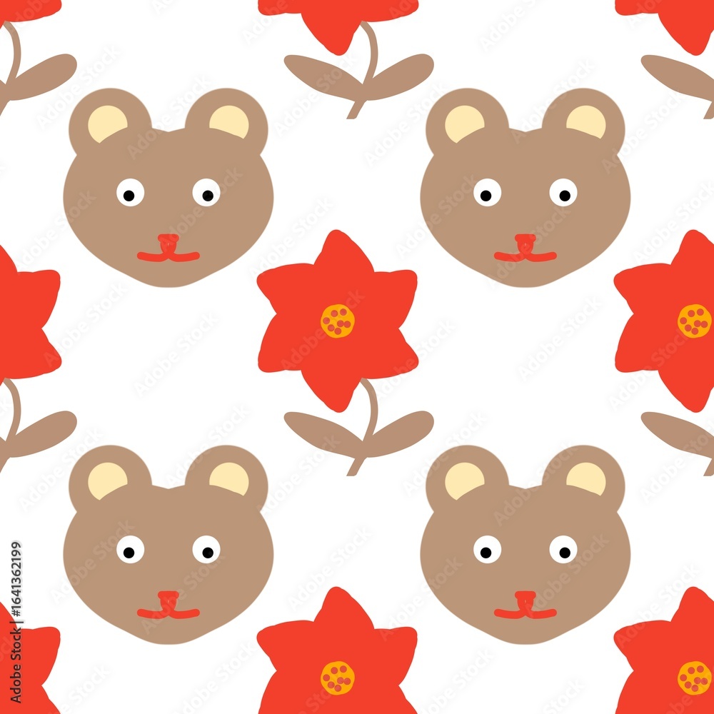 Obraz premium set of teddy bears. Kawaii design. 