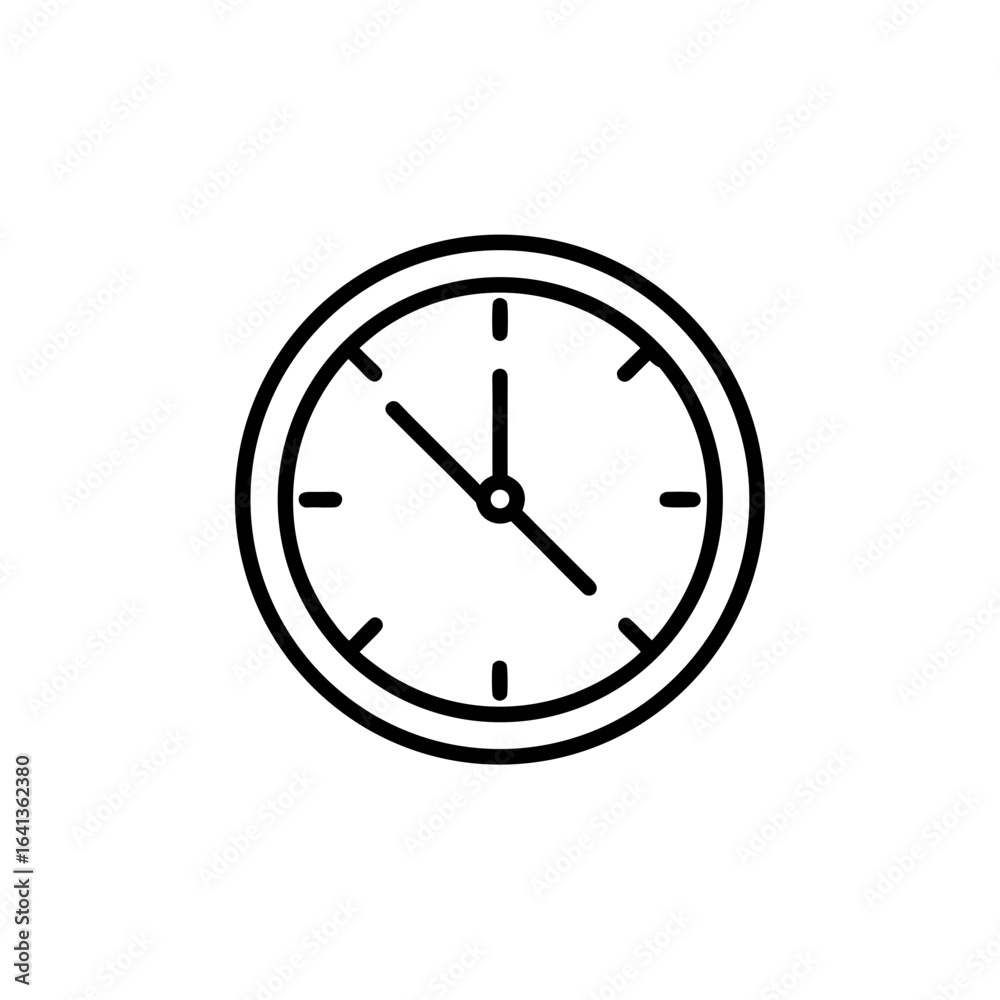 Vector art of clock icon isolated on white background Vector art of clock icon isolated on white background