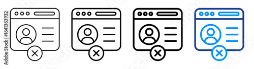 Blacklist Icon Multiple Outline Collection Set