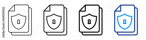 Confidential  Icon Multiple Outline Collection Set