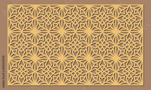 Laser cut seamless geometric pattern for wood panel or screen template vector vector