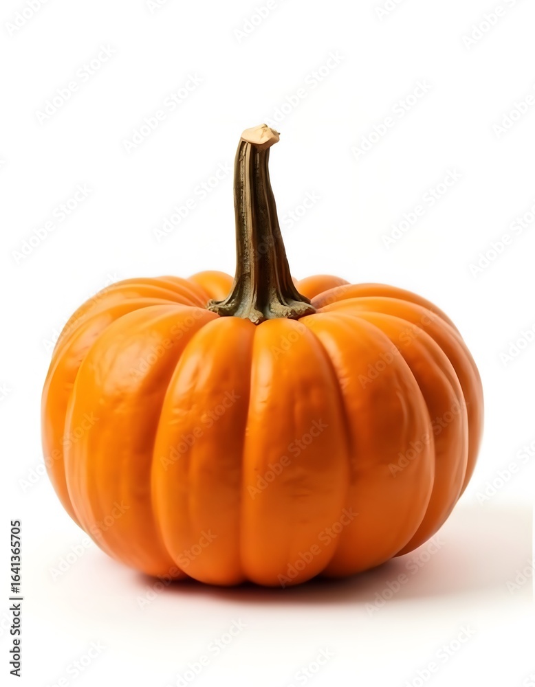 Obraz premium Close-up of orange pumpkin on white background