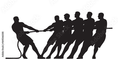 Silhouette of Tug of War Competition Teamwork