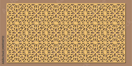 Seamless intricate geometric pattern for laser cutting, cnc routing, or decorative panel design in wood or metal vector