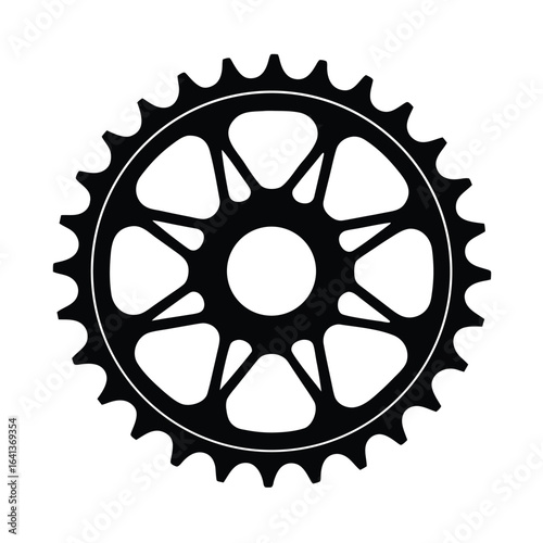 Bicycle sprocket  silhouette vector, Set of Bicycle sprocket  silhouette vector 