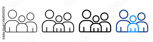 Age Group Icon Multiple Outline Collection Set