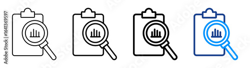 Research Icon Multiple Outline Collection Set
