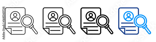 Background Check Icon Multiple Outline Collection Set