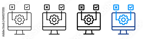 Testing Icon Multiple Outline Collection Set