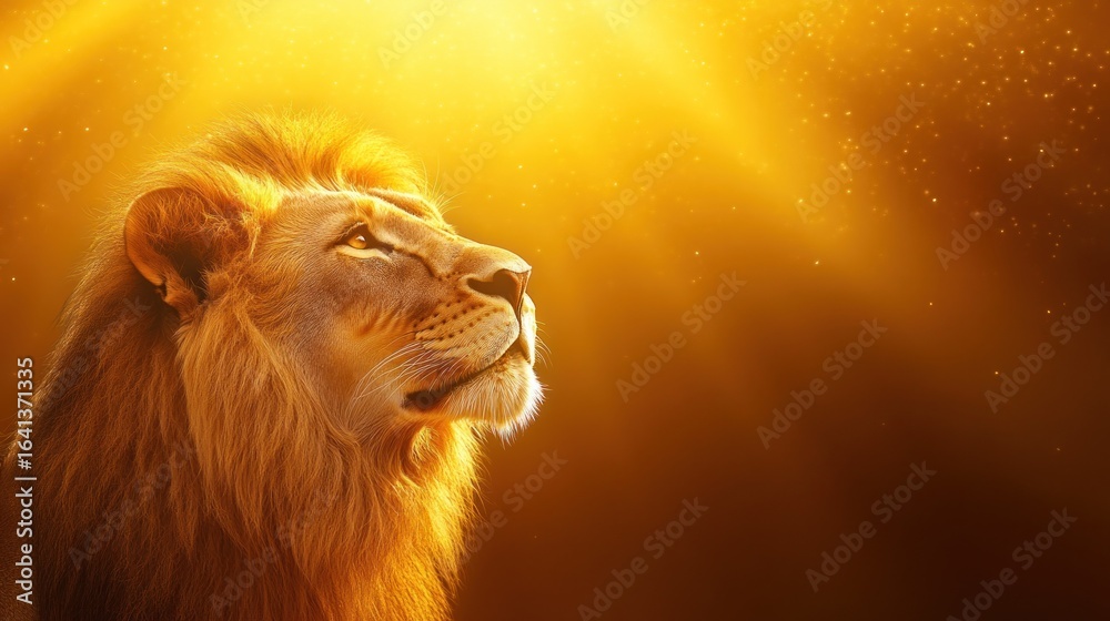 Fototapeta premium Majestic Lion in Golden Light