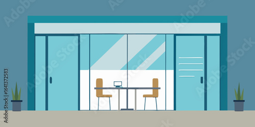 high end private office glass sliding doors
