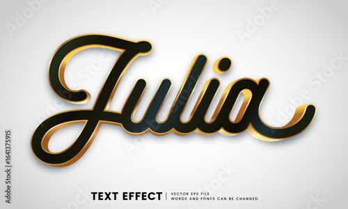 Editable 3d julia gold text effect. Fancy font style perfect for logotype, title or heading text.
